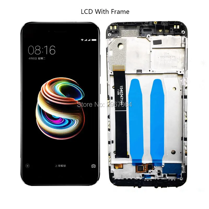 Kakovosti AAA LCD IPS za Xiaomi 5X mobilni Telefon, Lcd-ji Za MI 5X zaslon bela Črna LCD-Brez Okvirja zaslonu Mobilnega telefona