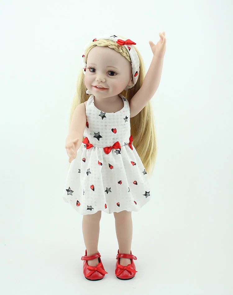 18 inch Dekleta lutka polno vinil bebe prerojeni Ameriški novorojenčka Otroške igrače obleko gor princesa lutka darilo