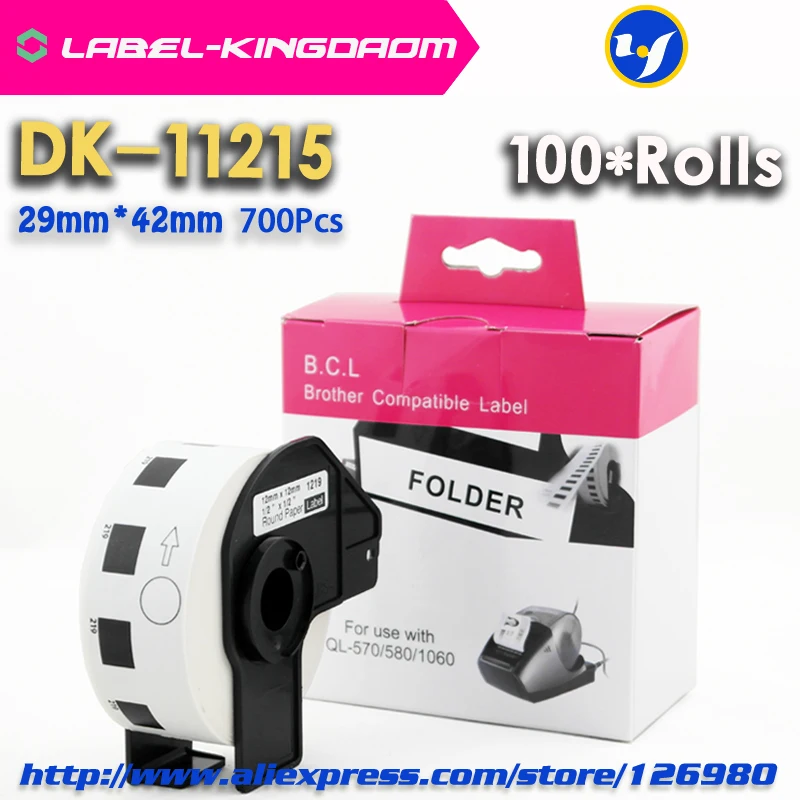 100 Zvitkih Združljiv DK-11215 Oznako 29 mm*42mm Združljiv za Brother Tiskalnik za Nalepke Vsi Prihajajo S Plastično Držalo 700Pcs/Roll