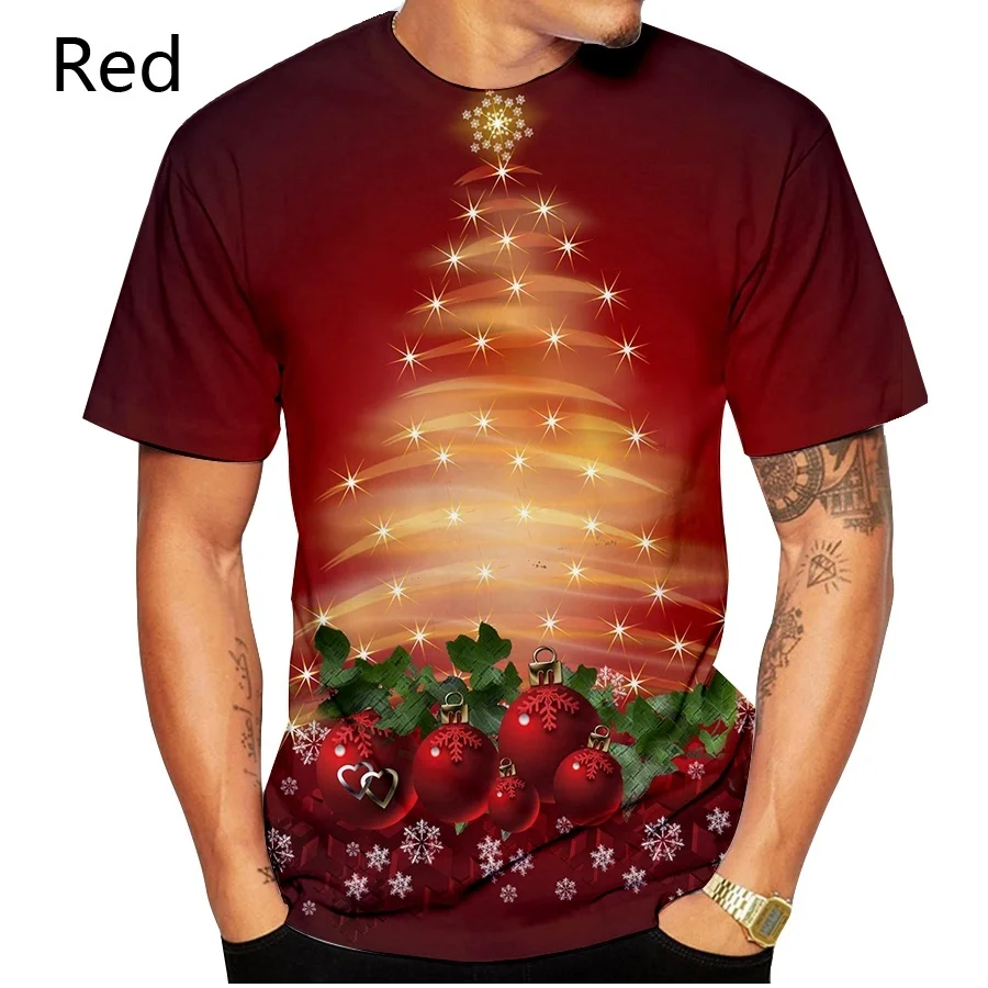 Božič 3d tiskanih priložnostne kratki rokavi t srajce za moške z modno osebnost