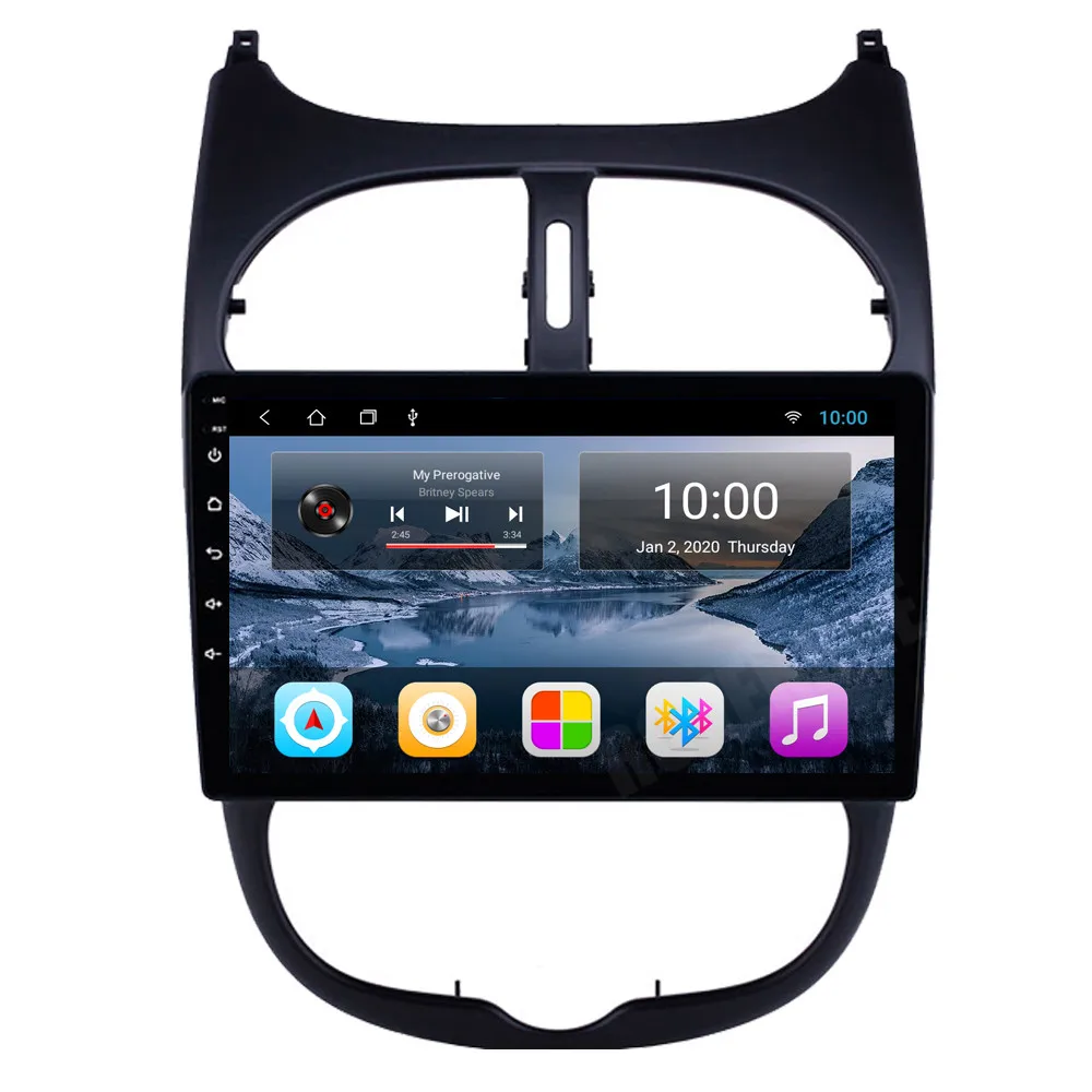 Za Peugeot 206 206CC 206SW, Zaslon na Dotik, Android 10 Autoradio GPS Navigacija Nav Bluetooth Avto Media Player, Radio Stereo