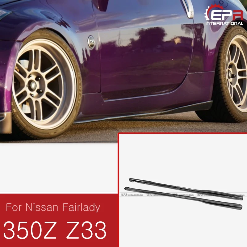Za Nissan Fairlady 350Z Z33 Ogljikovih Vlaken Strani Krilo Korak Razširitev Body Kit Auto Tuning Styling Bodykits Addon Trim Deli 2pcs