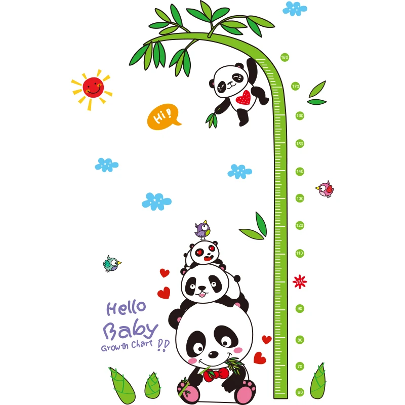 [SHIJUEHEZI] Cvetje, Rastline Stenske Nalepke DIY Panda Bambusa Višine Ukrep Stenske Nalepke za Otroke, Spalnica, Kuhinja Dekoracijo