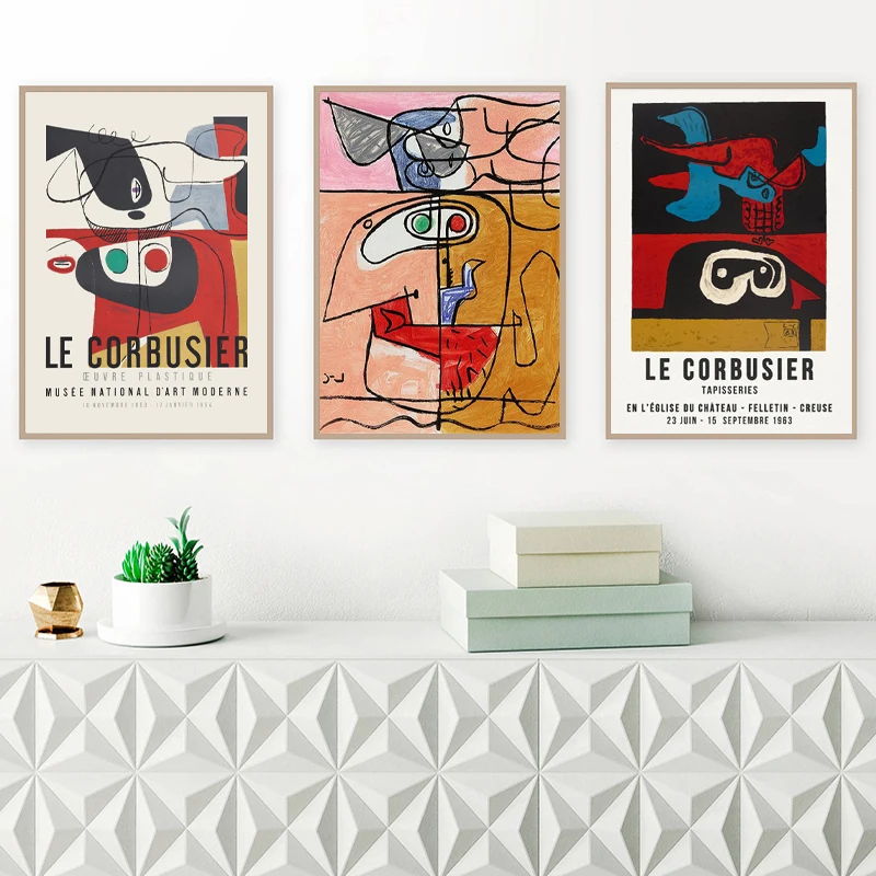 Francoski Le Corbusier Razstava Plakat Letnik Autrement Que Sur Terre Natisne Sodobne Sredine Stoletja Povzetek Platno Slikarstvo Dekor