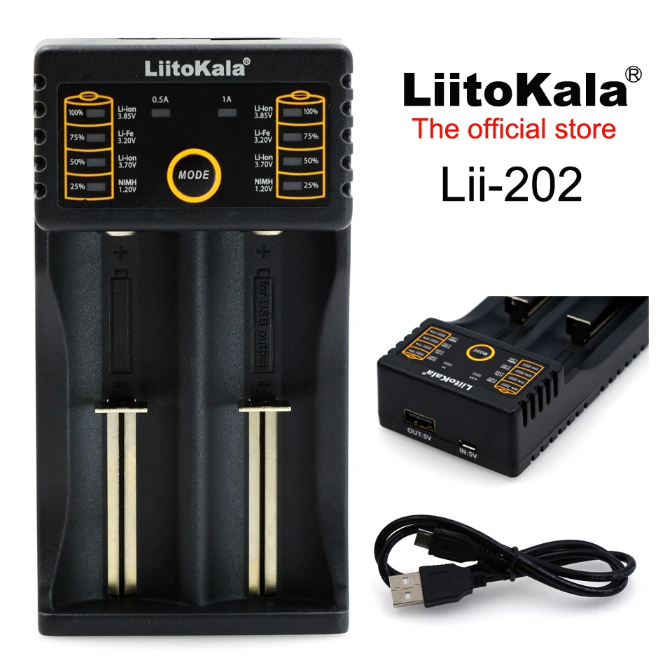 Liitokala Lii-100 Lii-202 Li-402 Polnilnik Baterij Polnjenje 186501.2 V 3,7 V 3.2 PROTI AA / AAA 18350 26650 10440NiMH Litijeva Baterija