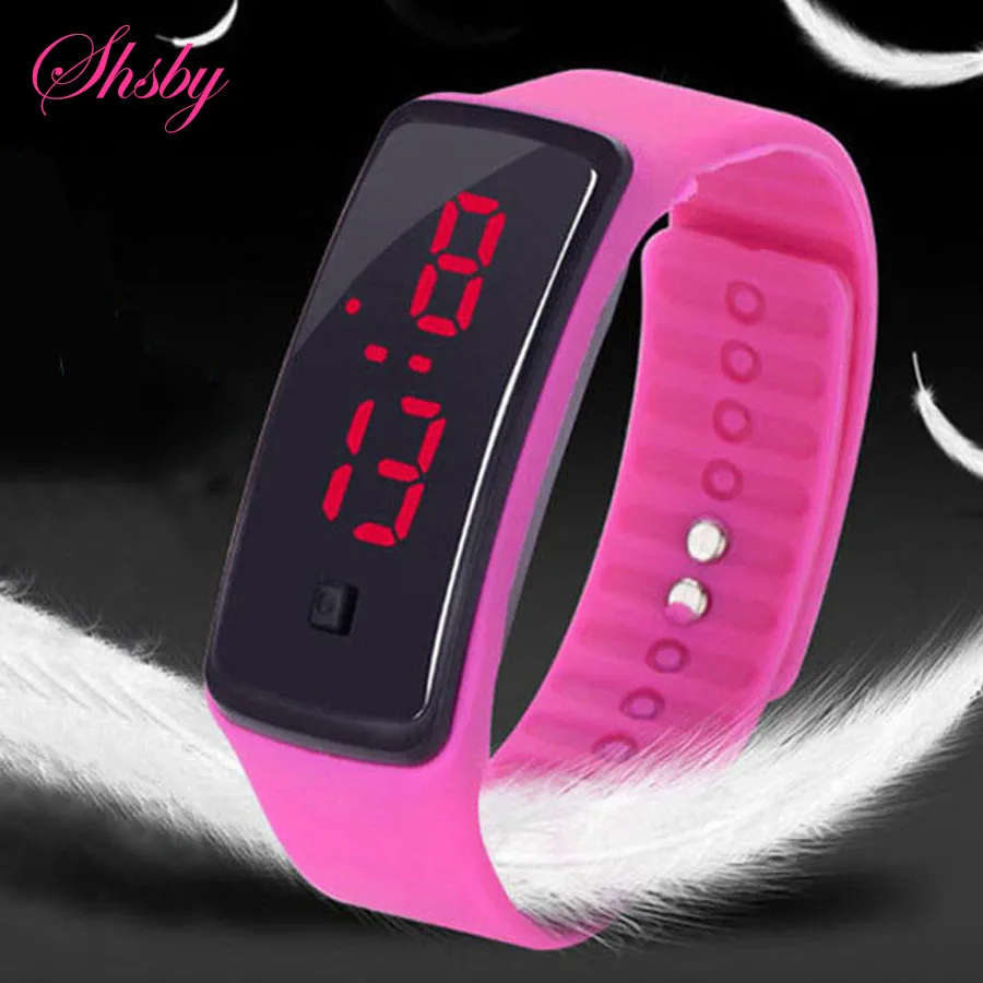 Shsby Čisto nov LED silicone watch Moda Otroci športni gledanje Preprosta, barvito zapestnico watch Pari Digitalne ure darilo