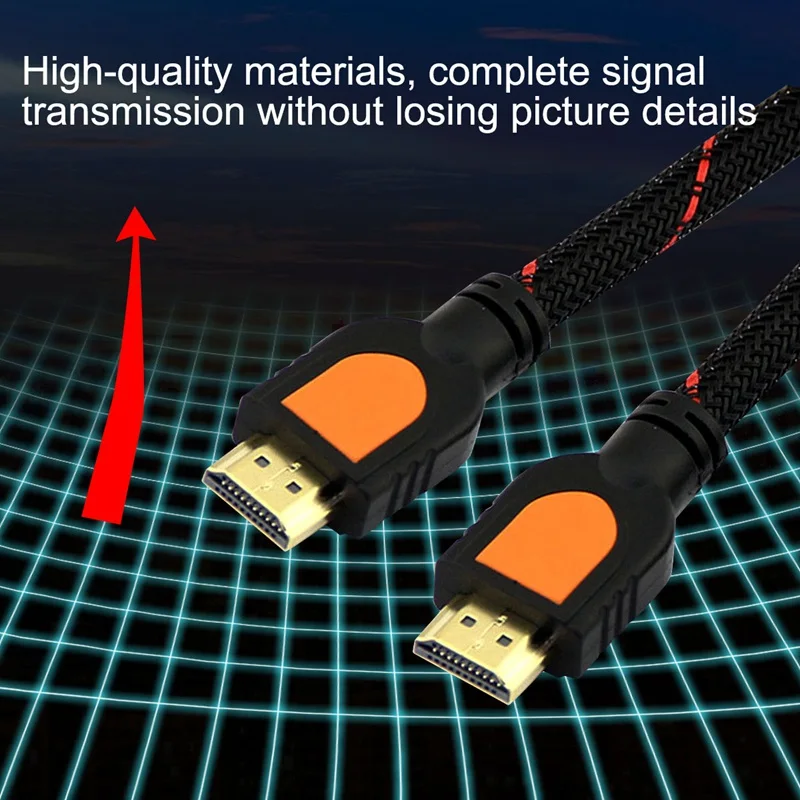 1 Stopala kratek Kabel HDMI za TV-sprejemnikom HD 3D 1080p Ene Noge HDMI 1.4 pleteni zlato