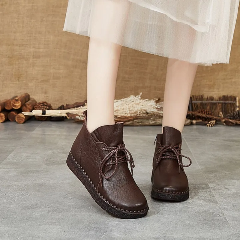 Ženske boot 2019 jeseni, pozimi novi retro Martin čevlji literarni usnja ženske kratke zagonske priložnostne ravno z udobno ženske boot