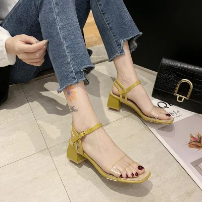 Nove korejske modne pregleden visoko peto 2020 poletje divje debelo peto sandali ženske povečala pravljice slog