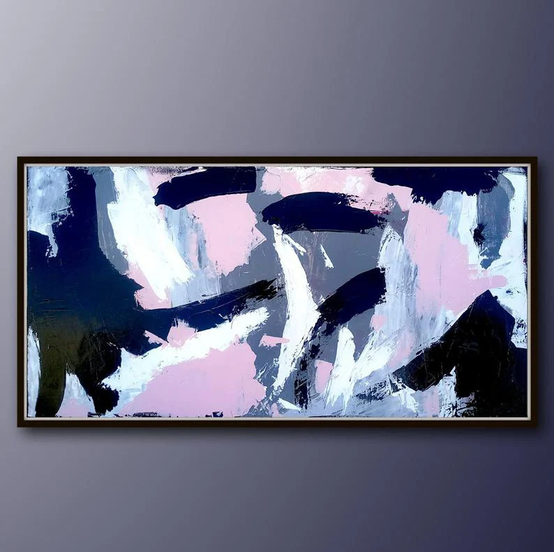 Nevihta Široko Slikarstvo Black Art Pink Slikarstvo Sivo Slikarstvo Na Platno Velike Stenske Umetnosti Abstraktnega Slikarstva Sodobne Umetnosti Teksturo Umetnosti