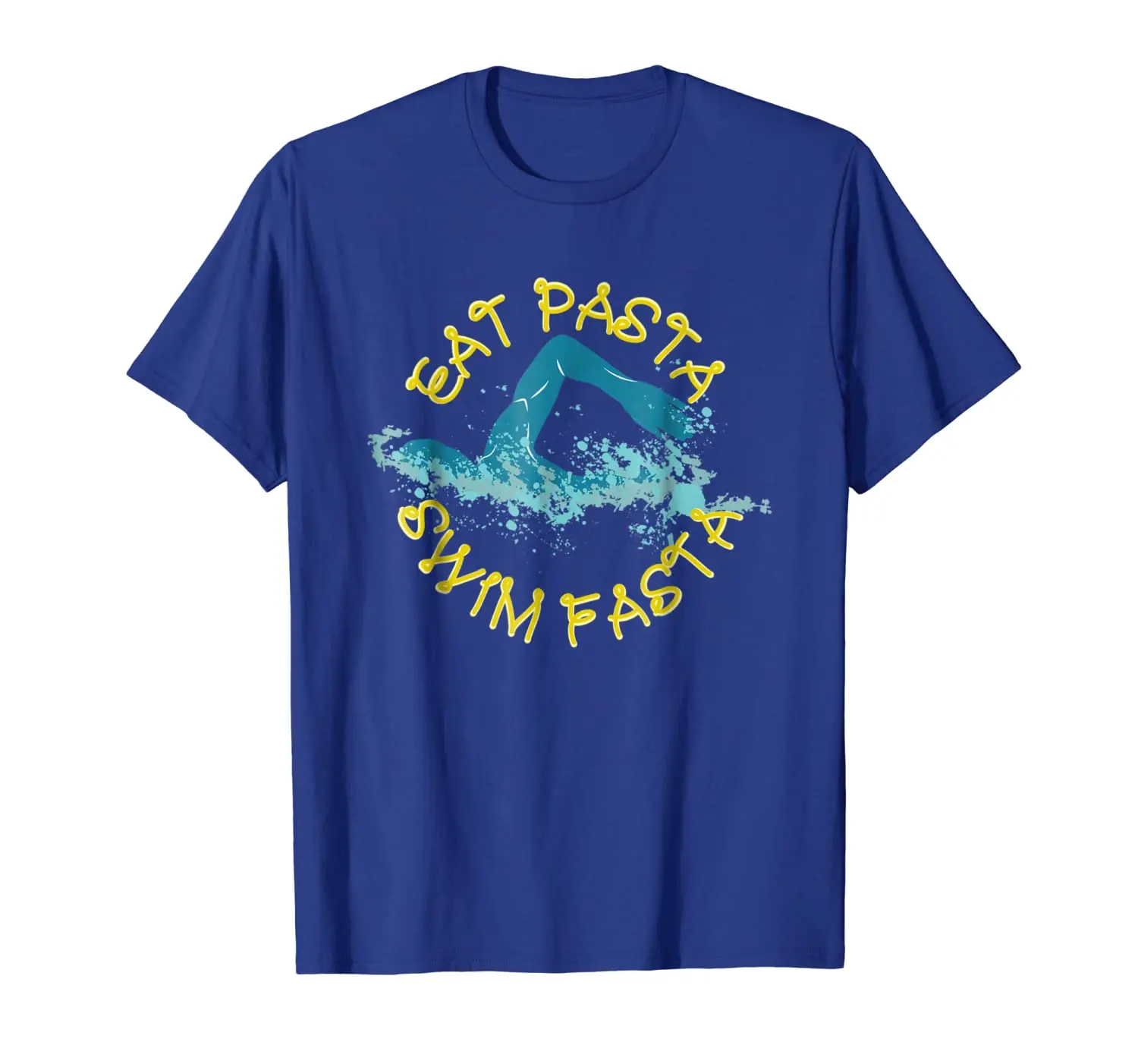 Jesti Testenine Plavati Fasta Plavanje Pun T-Shirt - Smešno Plavati Pun