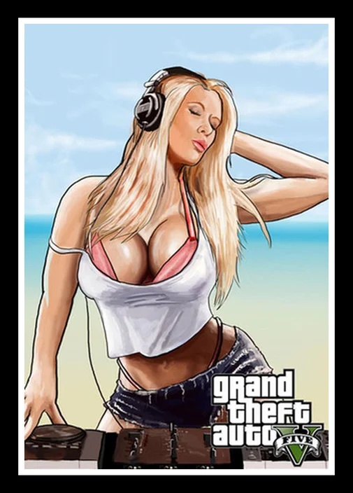 Kot nalašč JL Vroče Igra Grand Theft Auto 5 Bikini Vroče Dekle GTA Vroče Igra Video Umetnosti Slikarstva Plakat Doma Dekor stenske nalepke