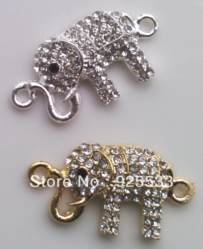 20 kosov zlata, srebrna prevleka slon obliko nakit priključek s kristalno nosorogovo za zapestnico in ogrlico brezplačna dostava