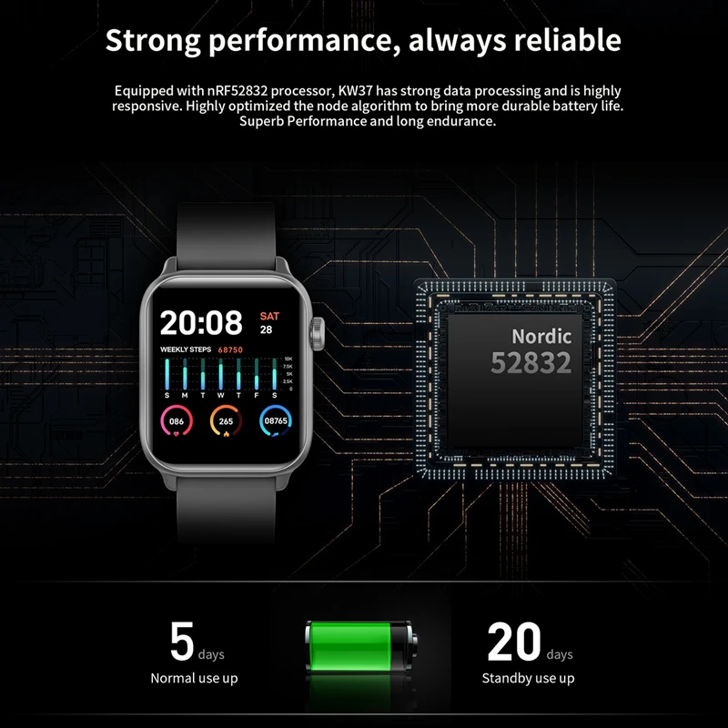 Fitnes Zapestnica Pametno Gledati Moške Temperatura Odkrivanje Srčnega utripa IP68 Vodotesen Alarm Opomnik Za Android IOS