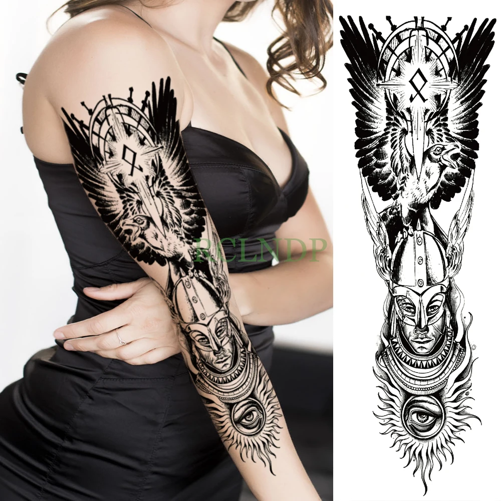 Nepremočljiva Začasni Tattoo Nalepke križ krili ptic oči polno roko ponaredek tatto flash tattoo rokavi velikosti za dekle ženske femme