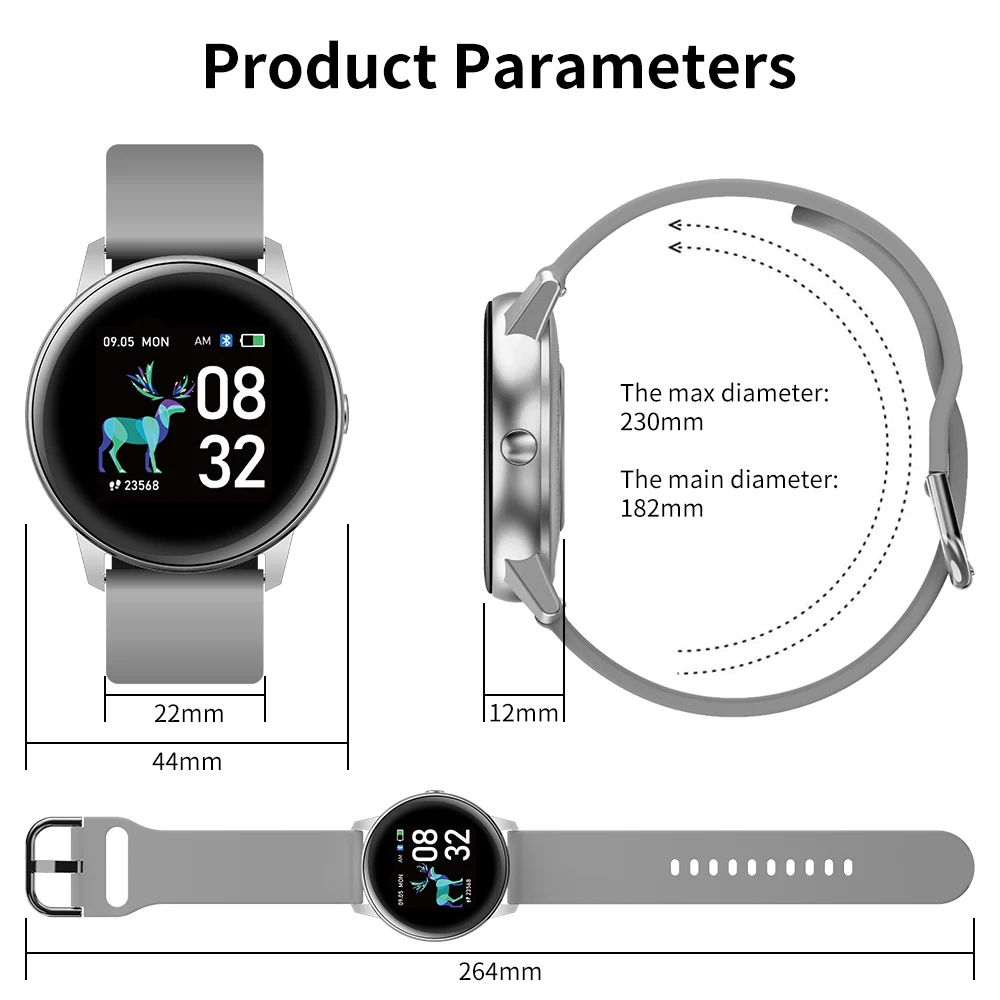 Gandley R3 luksuzni smartwatch za android ios pametno gledati moški ženske 2020 IP68 Vodotesen Šport Outdoor Fitnes Srčni utrip