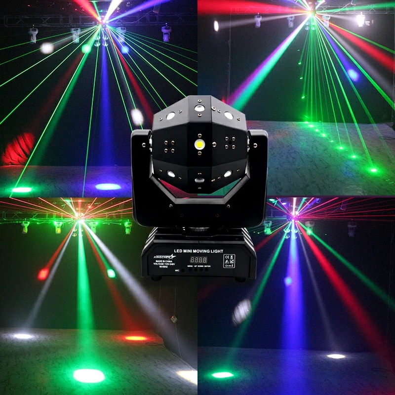 Hitra dostava 16*3W RGBW led fazi učinek laserja nogomet svetlobni žarek strobe laser 3 v i projektor za dj disco gibljive glave