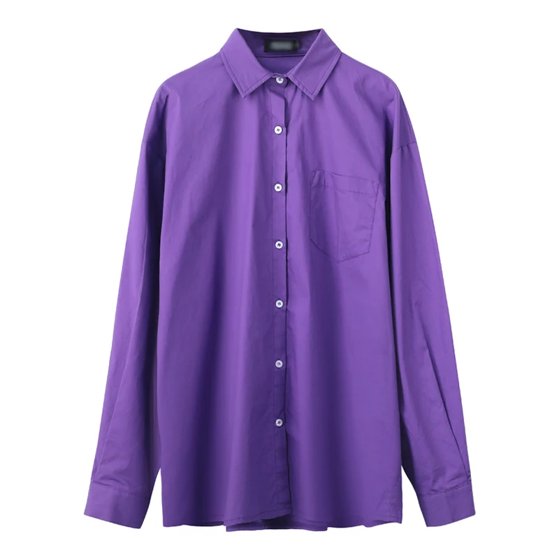 Vijolična Bluze Za Ženske River Dolg Rokav Svoboden Prevelik High Street Oblikovalec Majice Ženske 2020 Jeseni Nova Oblačila D002