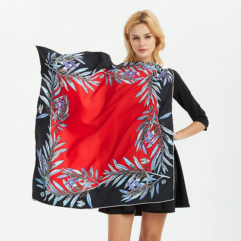 [FEILEDIS]kakovostne svile dame šal Velikih Kvadratnih Rute Novo Žensko Elegantno Velike Svileni Šal Dame Moda Dodatki 124