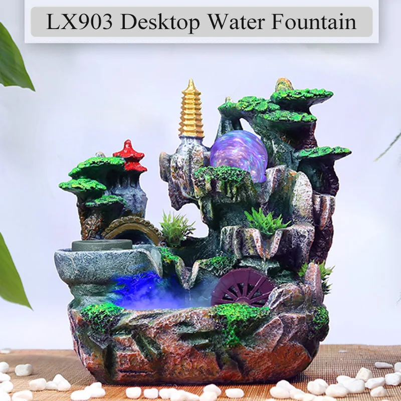 Smole Vodnjak Feng Shui Ornament Meditacija Pomaga Aromaterapija LX903 Namizje Vlažilnik Zraka v Zaprtih prostorih Doma Dekoracijo
