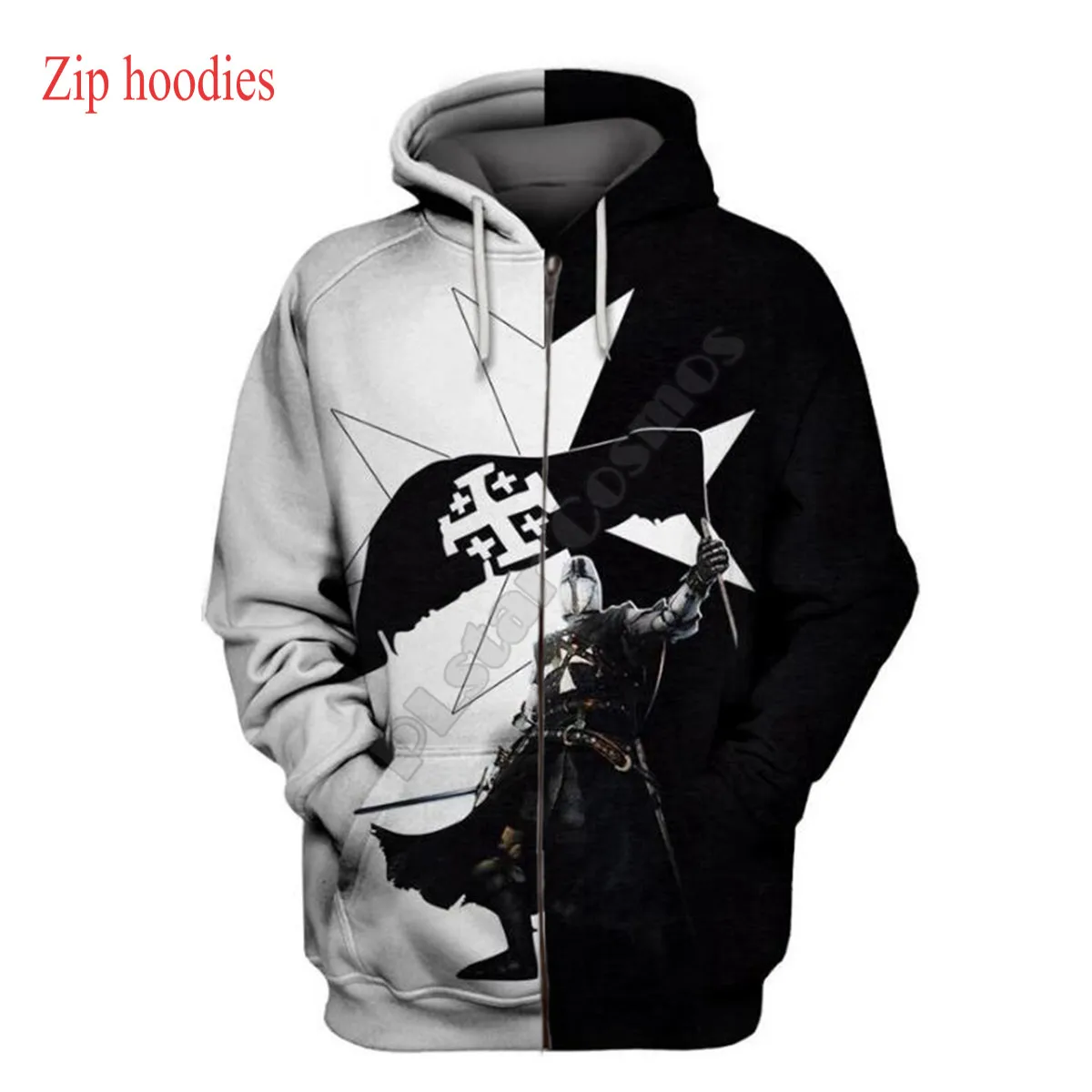 PLstar Kozmos hip hop hoodies 3D tiskanih Vitezov Templjarjev Majica Hoodie Ulične ženske, za moške Športna jakna