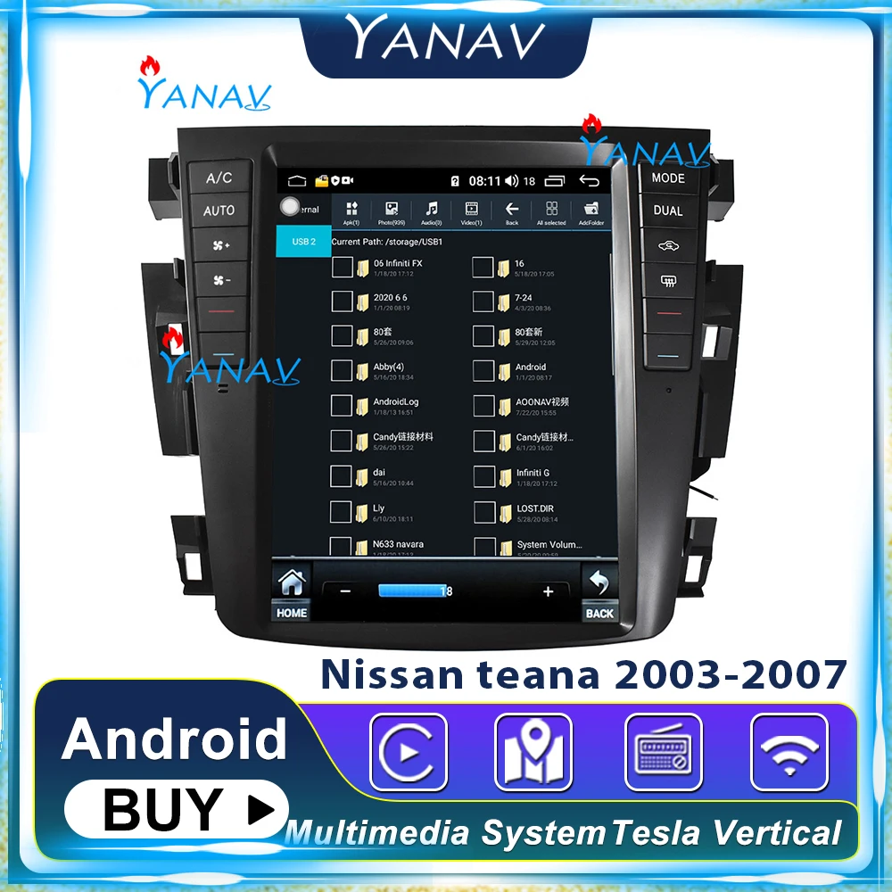 2din Android avto radio večpredstavnostna Tesla slog stereo za Nissan teana 2003-2007 avto autoradio predvajalnik, zaslon na Dotik, DVD-predvajalnikom