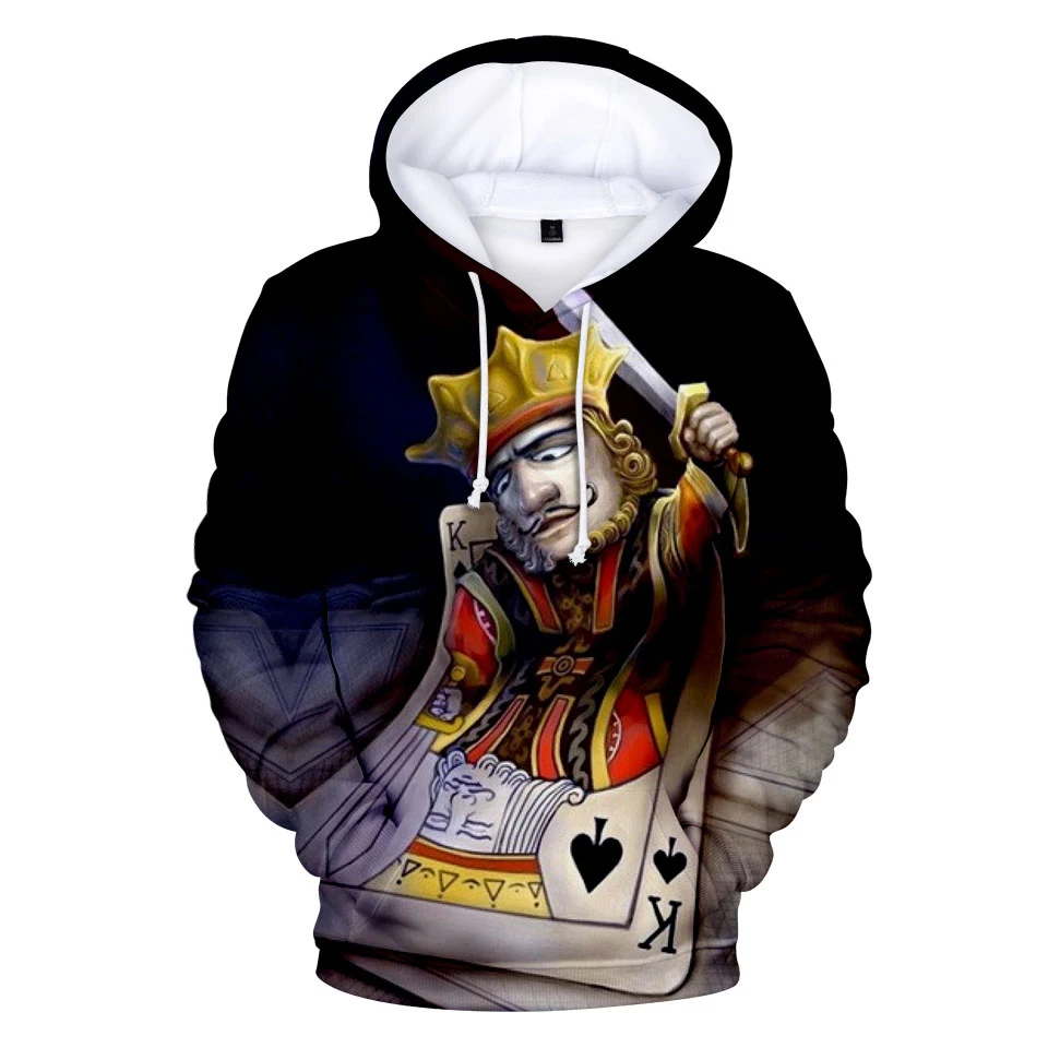 Igralne Karte, Poker smešno vzorec tiskanja 3d hoodies puloverju modni moški ženske Hoodie, ki so hoody priložnostne Long Sleeve Hooded zgornji del Trenirke