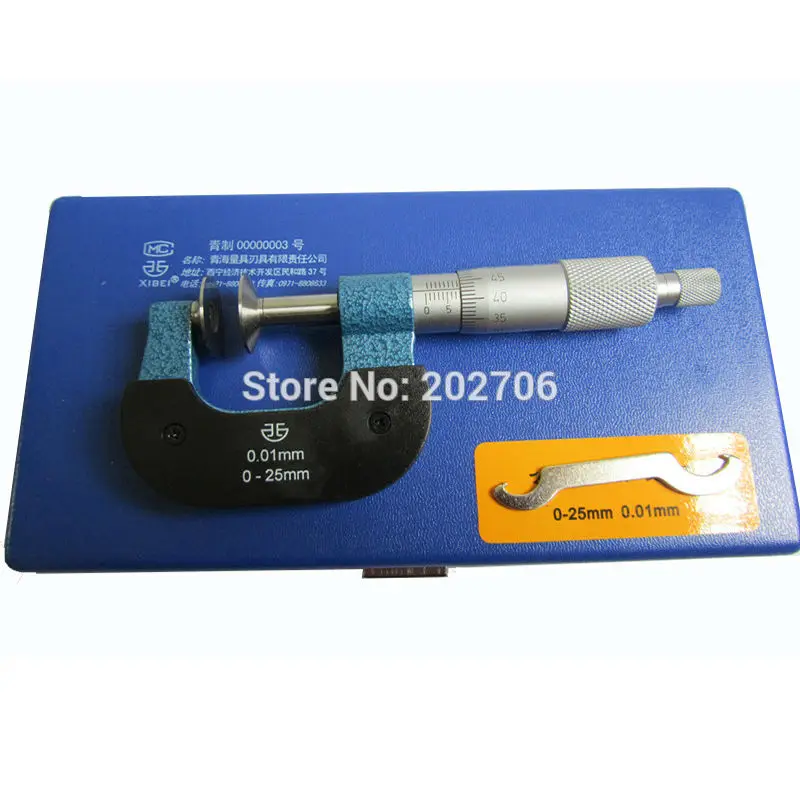 Xibei blagovne znamke 0-25 mm Disk Vrsta Mikrometer Prestavi zob mikrometri Disk Mikrometer