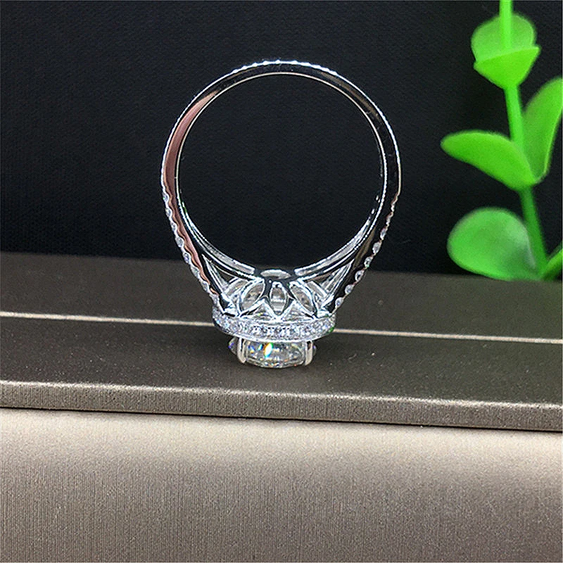 Belo Zlato je 18K Au750 1ct 6,5 mm Krog Cut Moissanite Halo Obroč Lab Diamant Udejstvovanje Poročni Prstan Za Ženske, Nakit