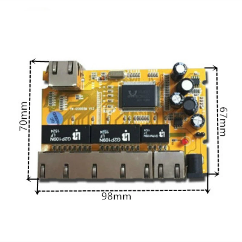 5-port Giga stikalo modul se pogosto uporablja v LED vrstici 5 port 10/100/1000 m stik vrata mini stikalo modul PCBA Motherboard