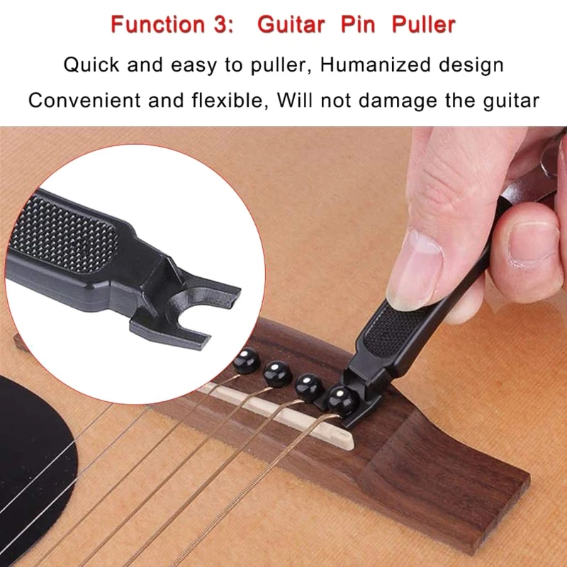3 v 1 Niz Rezalnik Kitara Peg Navijalec Pin Puller Komplet orodij za Akustične Instrumente Dodatki