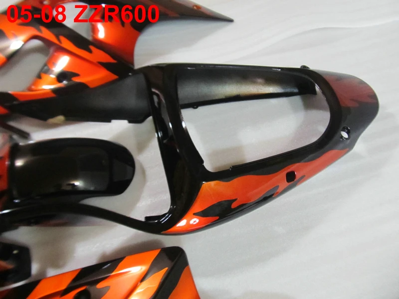 Brizganje oklep komplet za Kawasaki Ninja ZZR600 05 06 07 08 rdeča črna fairings nastavite ZZR600 2005-2008 OT10