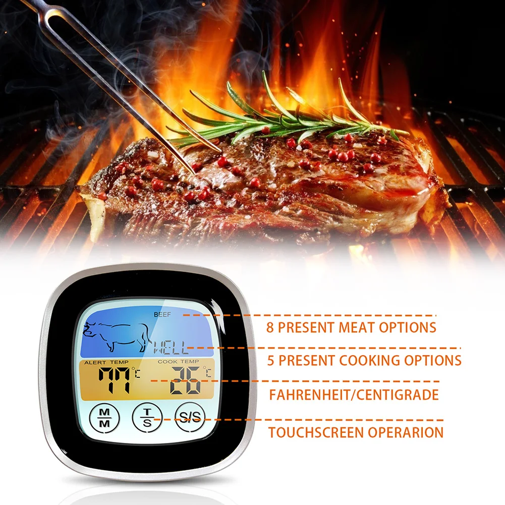 Digitalni Hrane Termometer Dolgo Sonda Prenosni Digitalni BBQ Mesa Termometer Kuhinjska Pečica Elektronska Kuhanje Hrane Sonda
