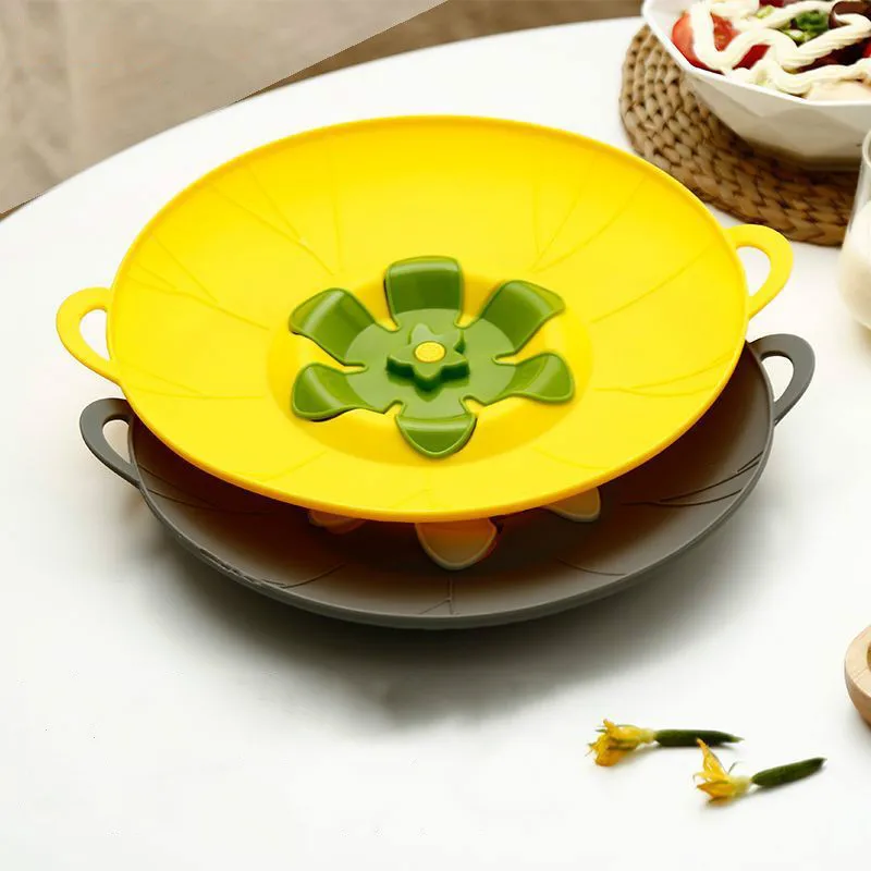 Silikonski Kuhinjski Pribor Cvet-oblikovan polivanju Loncu Silikonski Sveže-vodenje Pokrov Vrtljiv Loncu, Kuhinjski Pripomočki