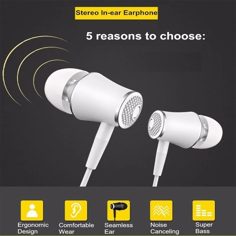 In-Ear Slušalke Univerzalne Športne Slušalke Gaming Slušalke Igralec Čepkov za Nadzor Glasnosti Z Mic Za PC Samsung IPhone Xiaomi MP4