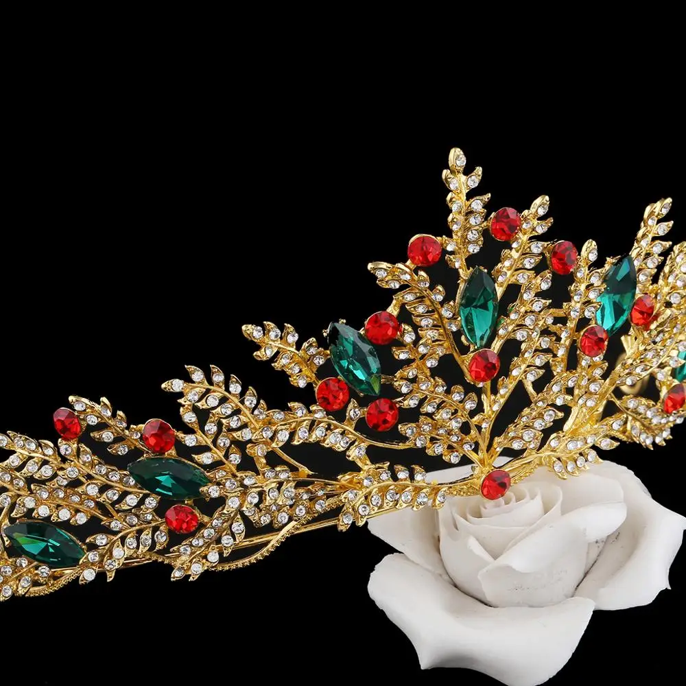Linglewei Novi lasni Dodatki Modni poročne krono lasje okras Baročno zlato poroko krono Kraljice, vodja ornament