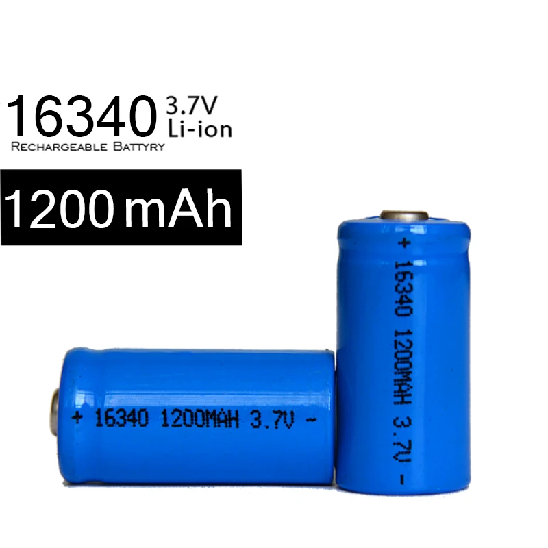 4Pcs 16340 Modra 1200mAh 3,7 v Li-ionska Akumulatorska Baterija+en Dvojni Polnilnik EU/ZDA Plug Darila+ Brezplačna Dostava