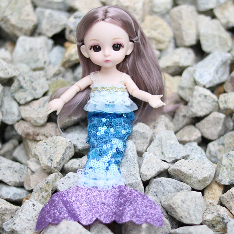 Rumeno, Modro, Vijolično morsko deklico, ki se Krilo Obleko Oblačila Dodatki, ki Obleko Gor Lutka Moda za 1/12 Blyth Lutka 16 cm Dekleta Igrače DIY Darilo