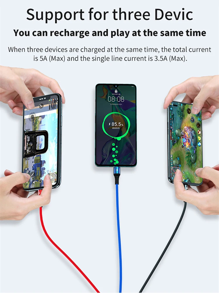 5a Hitro Polnjenje za Android Usd Polnjenje 3 v 1 Kabel za Samsung Tip-c Polnilnik za Iphone 11 Pro Max Datum Linije