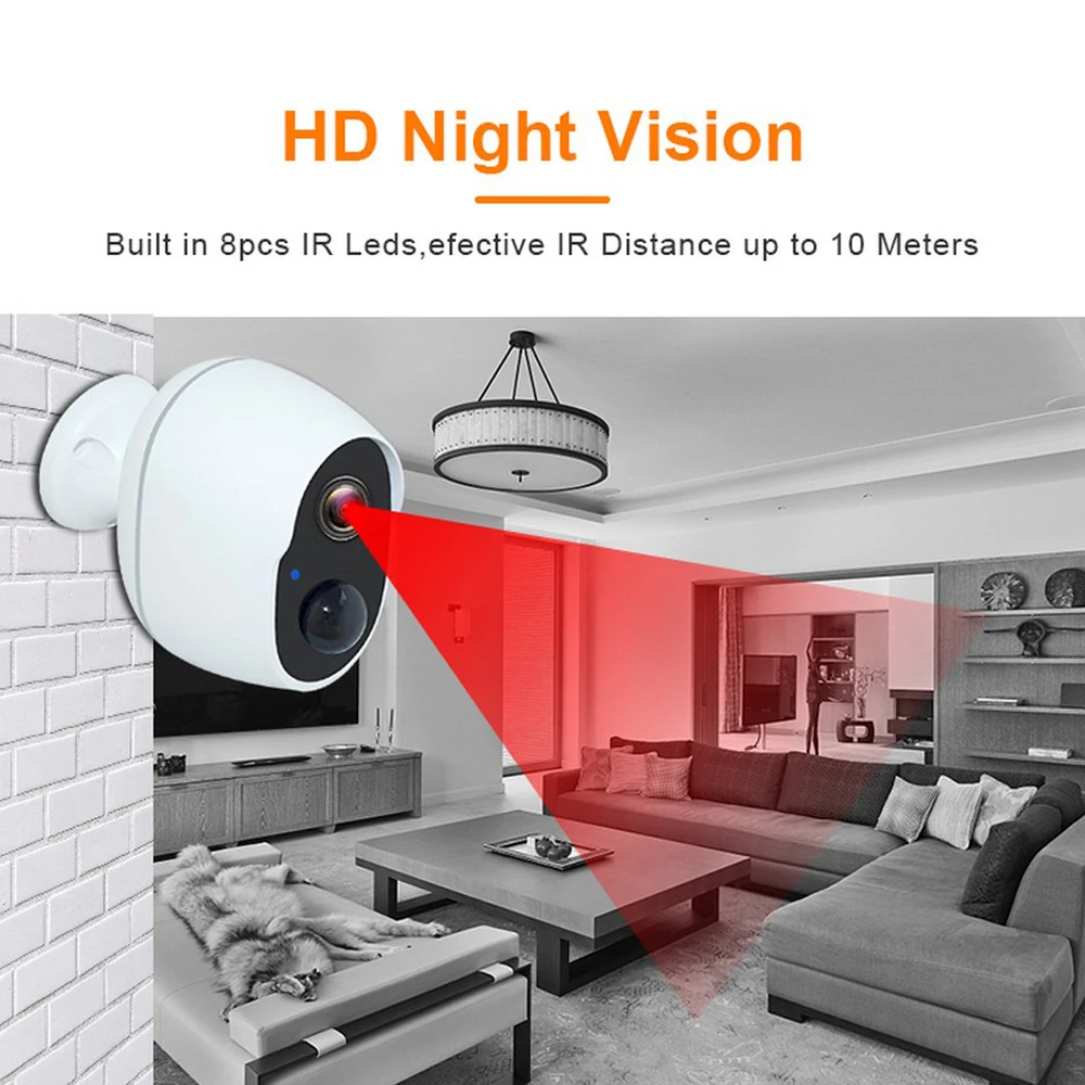 Geniuspy 1080P Brezžični baterijsko Napajanje IP CCTV Kamere na Prostem Nepremočljiva Varnosti za Polnjenje Wifi Baterijo Fotoaparata v Zaprtih prostorih Doma