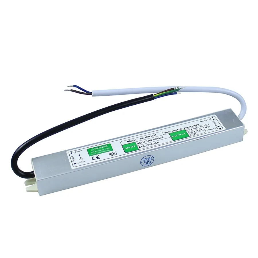 Brezplačna Dostava za Najboljšo ceno nepremočljiva elektronski LED driver 30W Preklapljanje led Napajanje Vodotesen LED Trak svetlobe ac/dc gonilnik