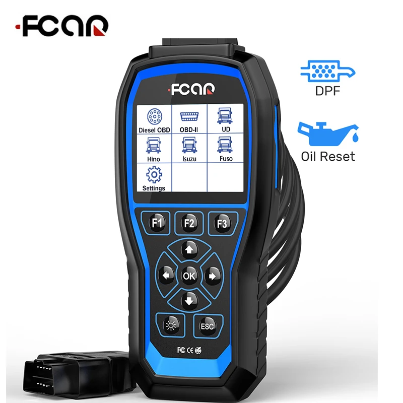 FCAR F506 Pro OBD2 Optičnega Diagnostične Kode Bralci Napetost Akumulatorja Tester Zraka Motorja ECU Olje DPF Reset Dizelski Tovornjak Avto Orodja