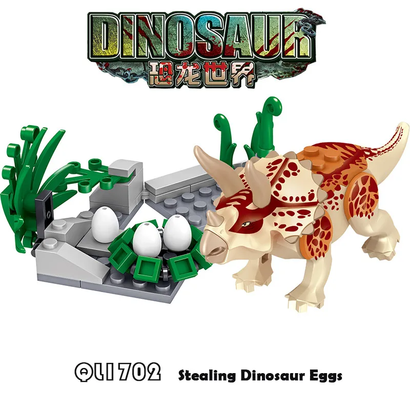 QL1702 gradniki Otroško Izobraževalne Igrače, Sestavljeni gradniki Dinozaver Svetu Kradejo Dinozaver Jajca Igrače Za Otroke