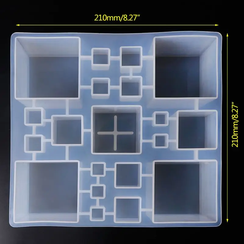 Silikonski Silikonsko Plesni Conjoint Kocka Ogledalo Različnih Velikosti Združujejo DIY Nakit, Izdelava Torto Dekoracijo Obrti Epoksi Smolo Orodja