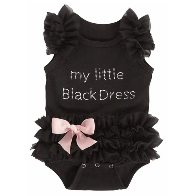 Moje Malo Črno Obleko Poletje Babe Punca Obleke za Malčke Baby Dekleta Little Princess Novorojenčka Prvi Rojstni dan Vestido Infantil