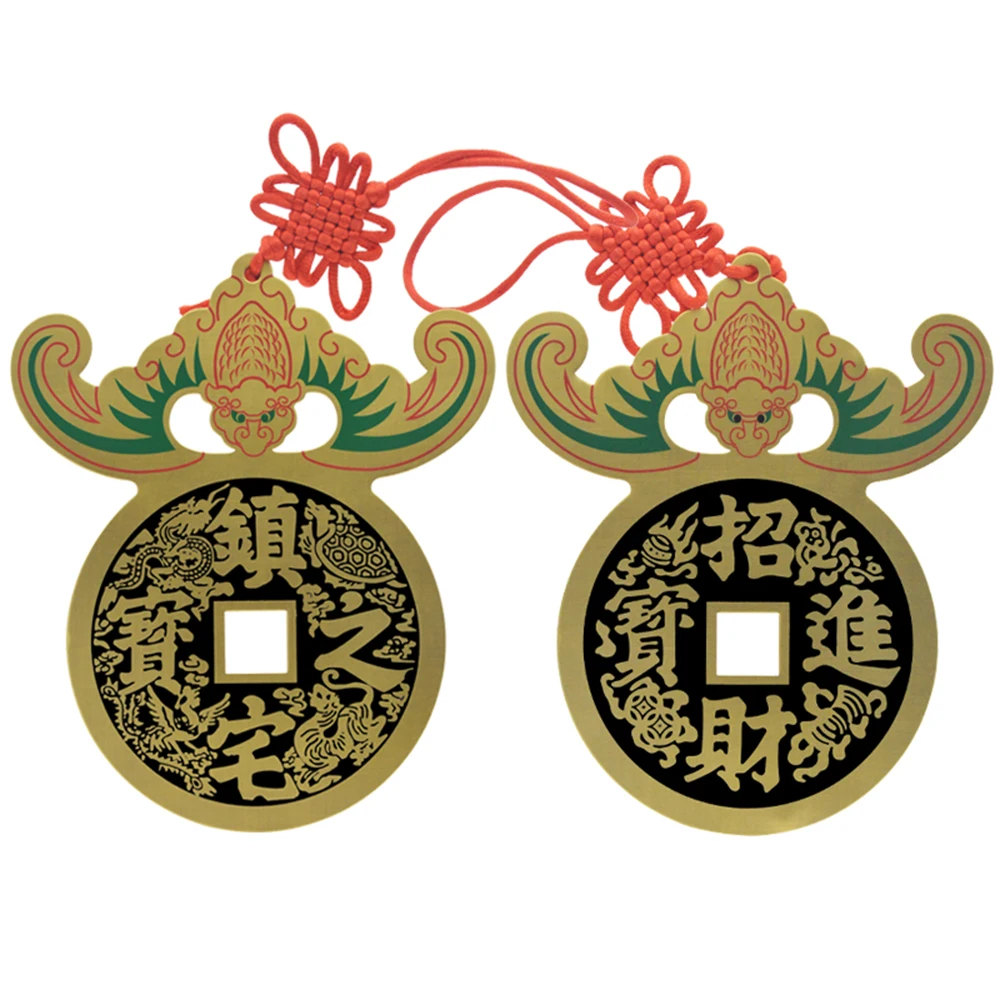 Kitajski vozel Letnik Srečo, Bogastvo, Srečo Fengshui Bagua Qing, Bakreni Kovanci Amulet za Srečo Kovinski Obesek Doma Dekoracijo