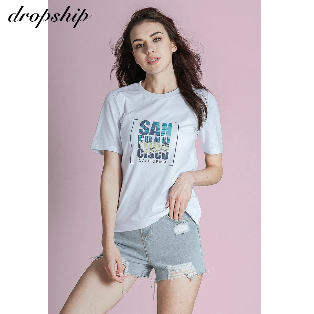 Dropship T Shirt 9 Slog Tshirt Ženske Grafični Tees Ulične Vrhovi 2020 Majice Bele Vrh Womens Vrhovi Losse Poletje Kratkimi Rokavi
