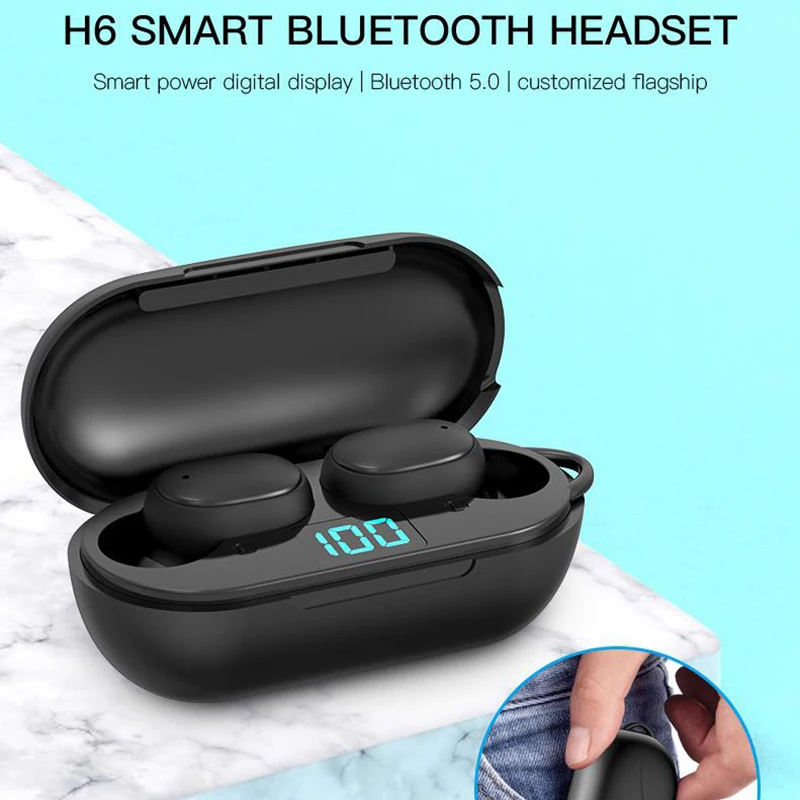 Brezžične slušalke TWS Slušalke Nadzor Gumb za Slušalke Šport hifi V Uho Čepkov LED-Zaslon Vodotesne slušalke profesionalni