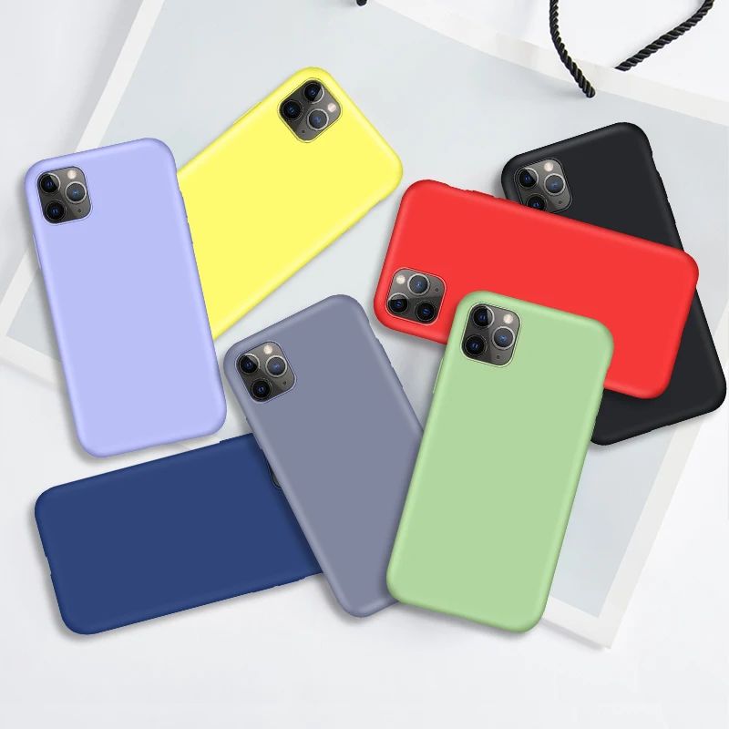 TPU Silikon Primeru Telefon Za iPhone 11 Pro Max XR XS Max 6 6S 7 8 Plus X Mehko Primeru Tekoče Silikona Coque Za iPhone 11 Pro Primeru