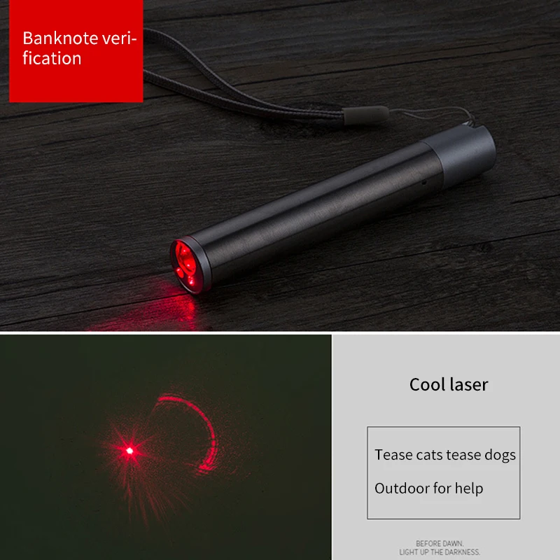 Kampiranje na prostem Lučka Mini Rdeč Laserski Kazalec USB za Polnjenje 3 V 1 Laserski kazalnik Svetilka Pet Usposabljanje Orodje, LED Bliskavica